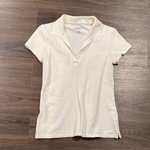 White Juniors Polo Shirt for Women